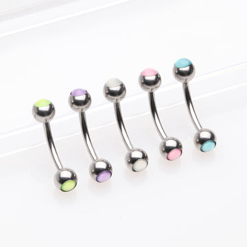 5 Pcs Pack of Assorted Color Iridescent Revo Bezel Set Labrets